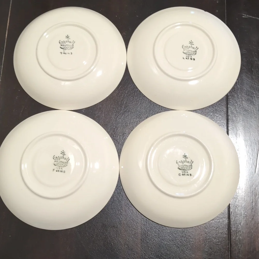 Four (4) Homer Laughlin Nautilus Ferndale Cup And Saucer Sets